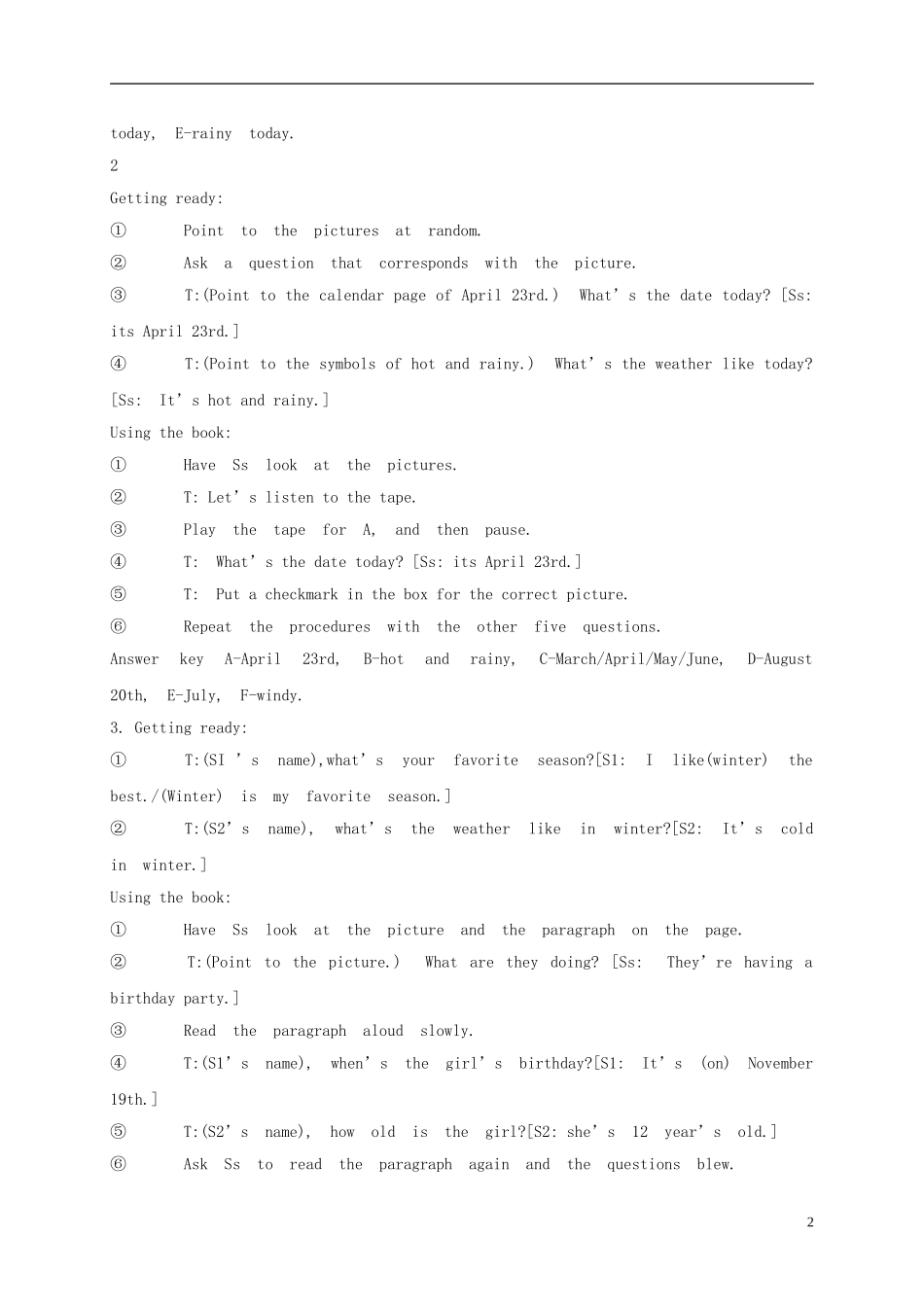 五年级英语上册 Unit 8(3)教案 广东版开心_第2页