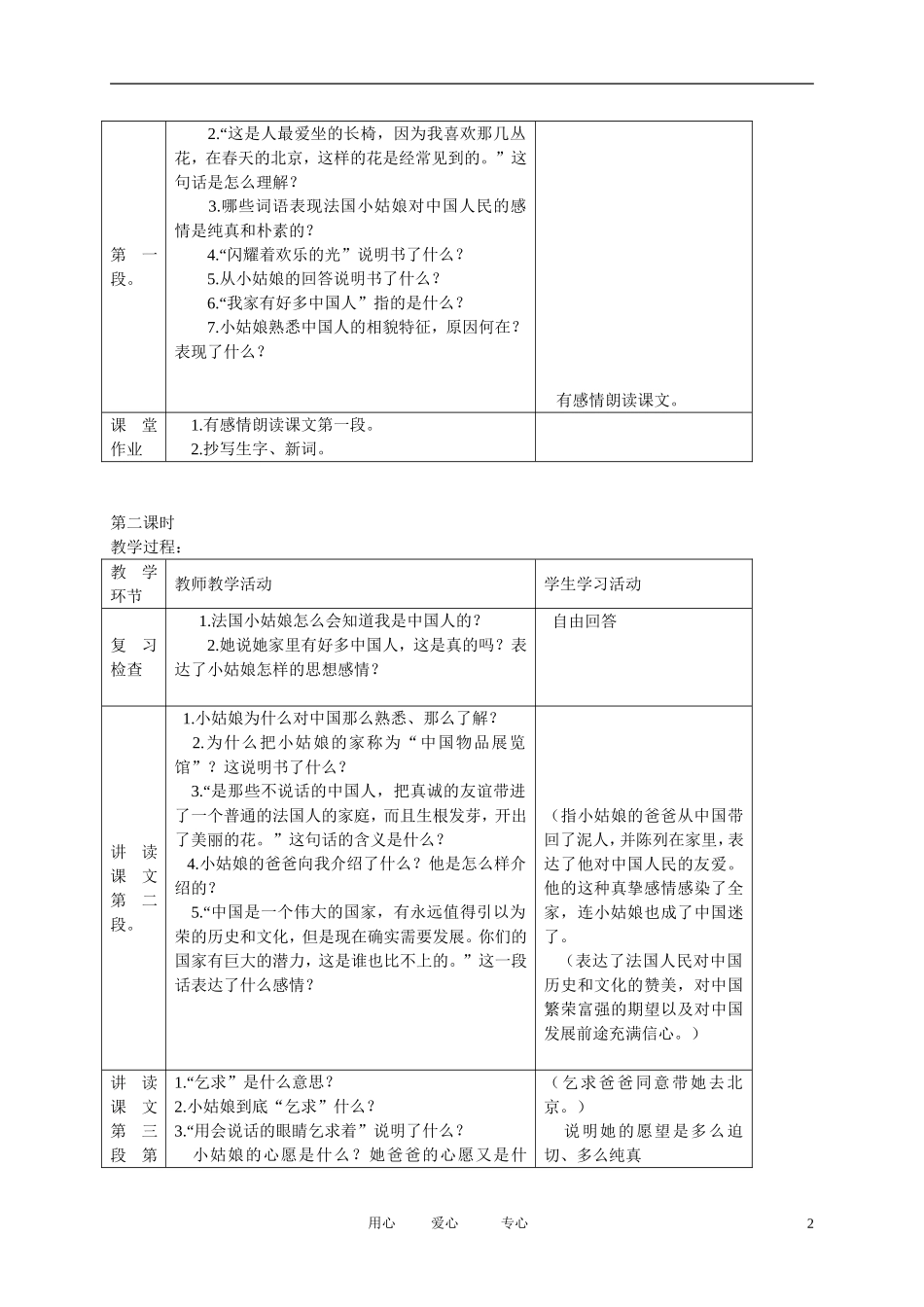 五年级语文下册 心愿1教案 北师大版_第2页