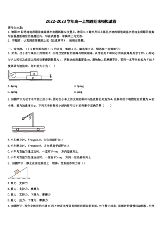 2022年安徽合肥一六八中学物理高一第一学期期末调研模拟试题含解析