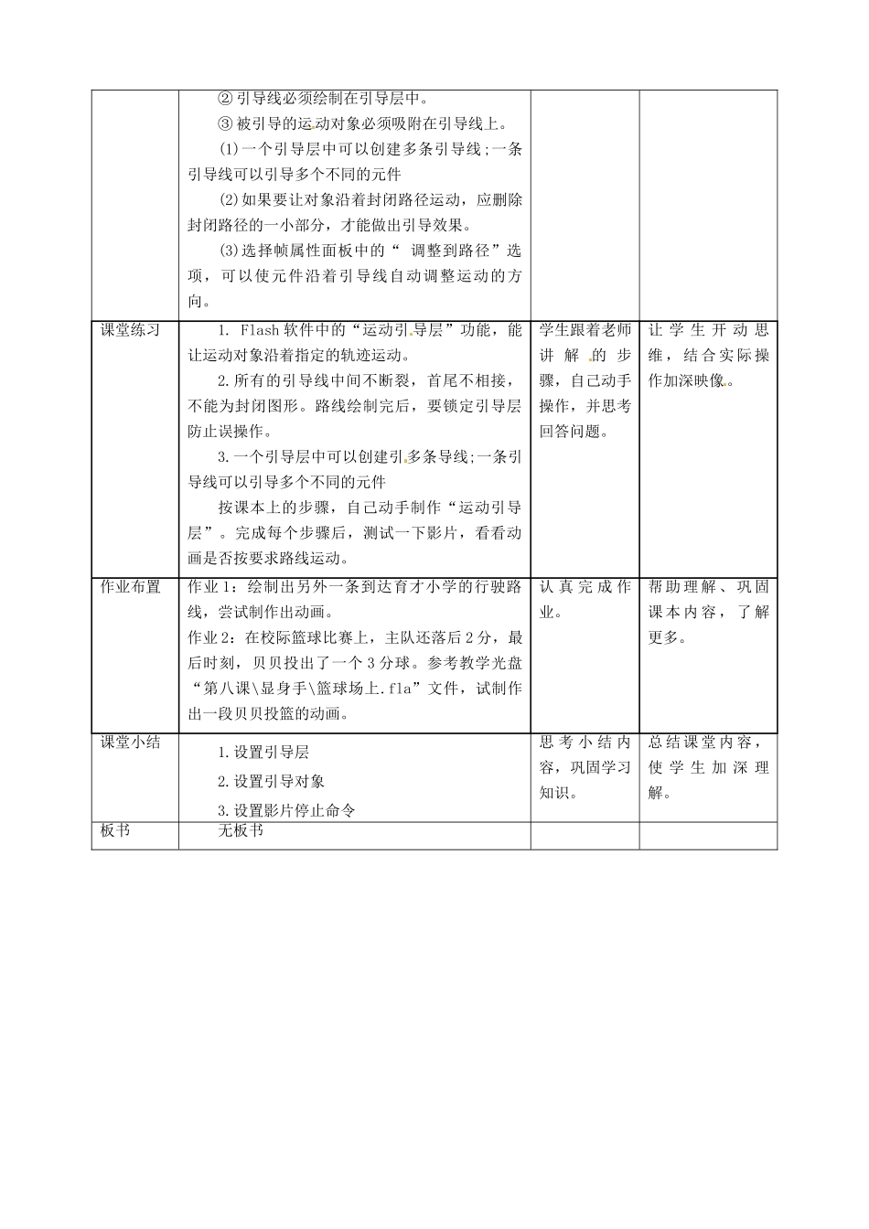五年级信息技术上册 第8课 线路图上的图画—指定轨迹运动教案 粤教版-粤教版小学五年级上册信息技术教案_第3页