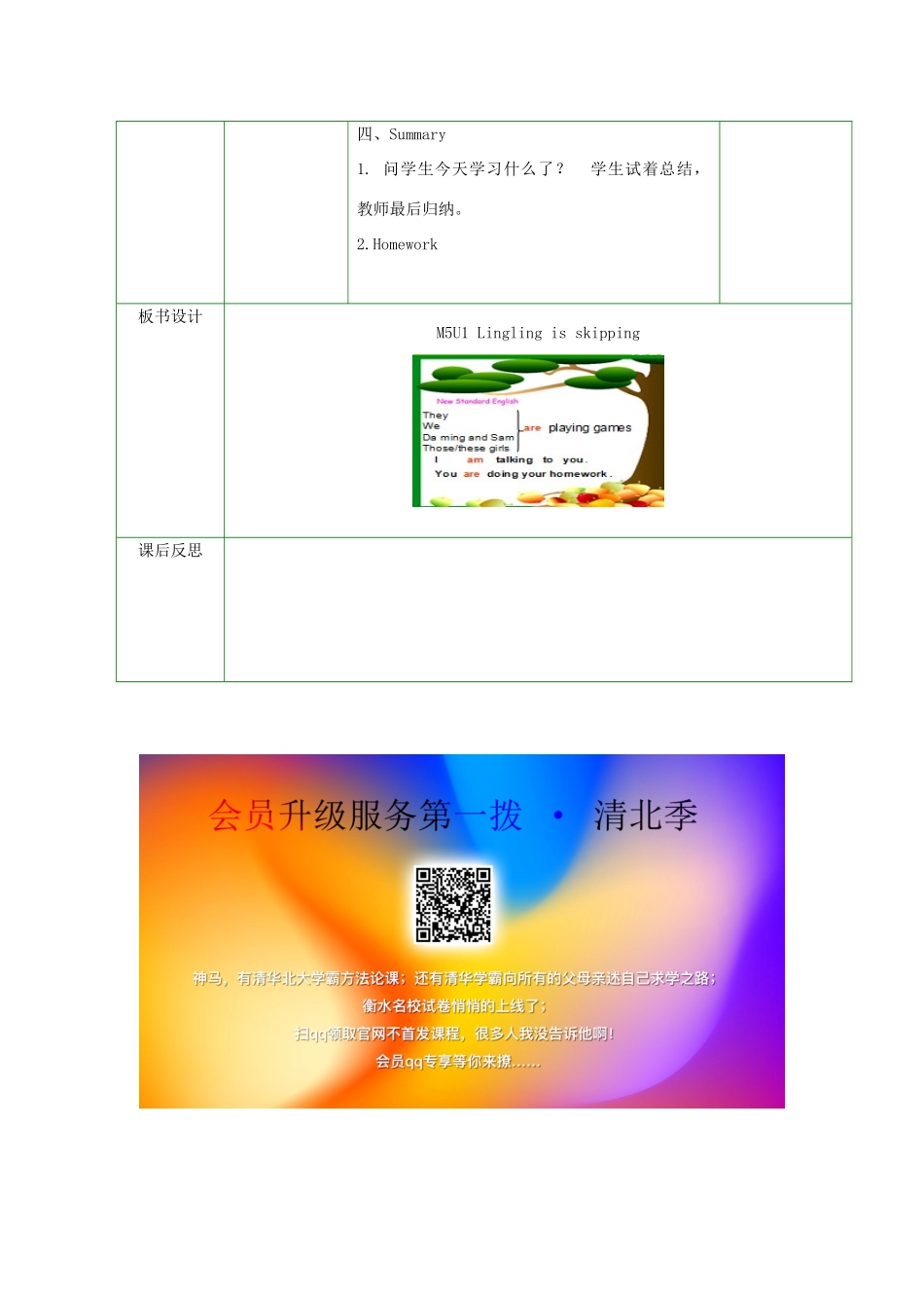 二年级英语下册 Mudule 5 Unit 1 Lingling is skipping教案 外研版（一起）-外研版小学二年级下册英语教案_第3页