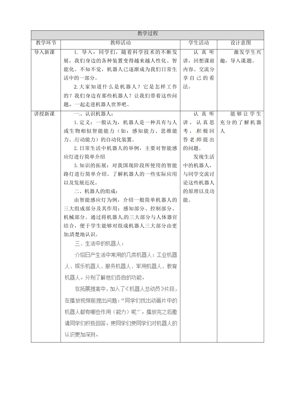 六年级信息技术上册 第1课 走进机器人世界教案 粤教版-粤教版小学六年级上册信息技术教案_第2页