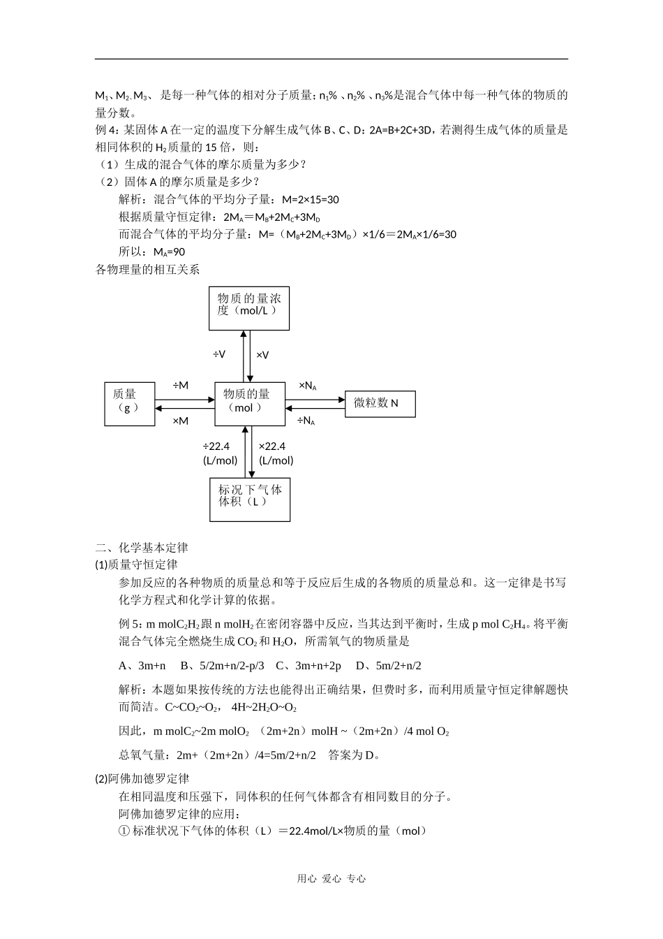 2010届高三化学高考二轮复习教案：第3讲 物质的量和气体摩尔体积_第2页