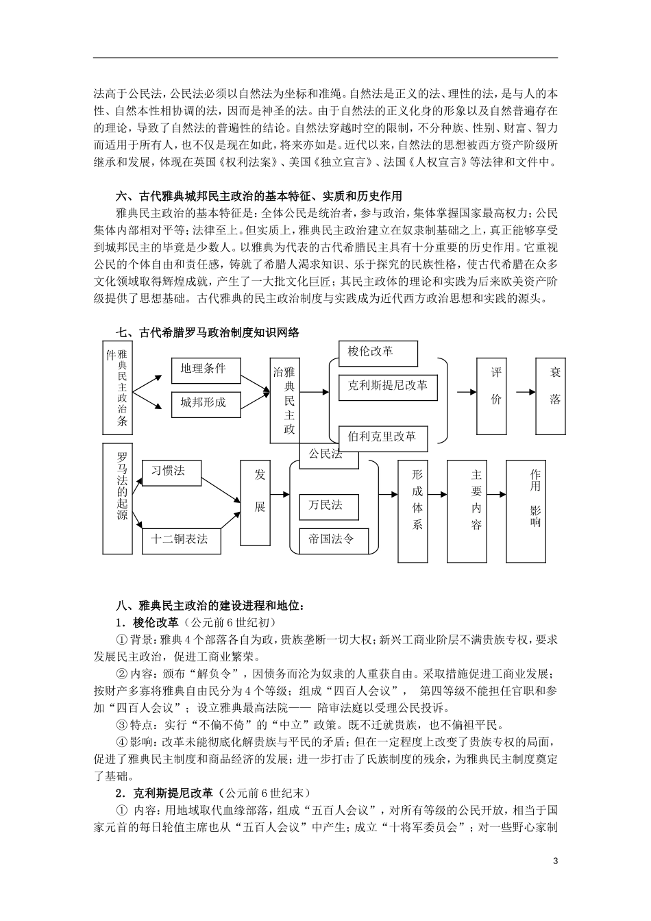 2013届高考历史二轮复习辅导 古代希腊、罗马的政治文明教案 人民版_第3页