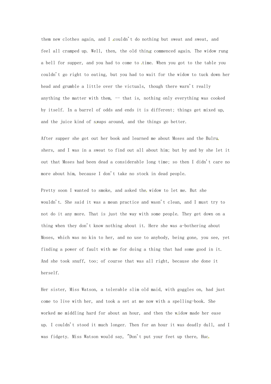 2014年秋高中英语 Module 3 Adventure in Literature and the Cinema Chapter one of The Adventures of Huckleberry Finn训练 外研版必修5_第2页