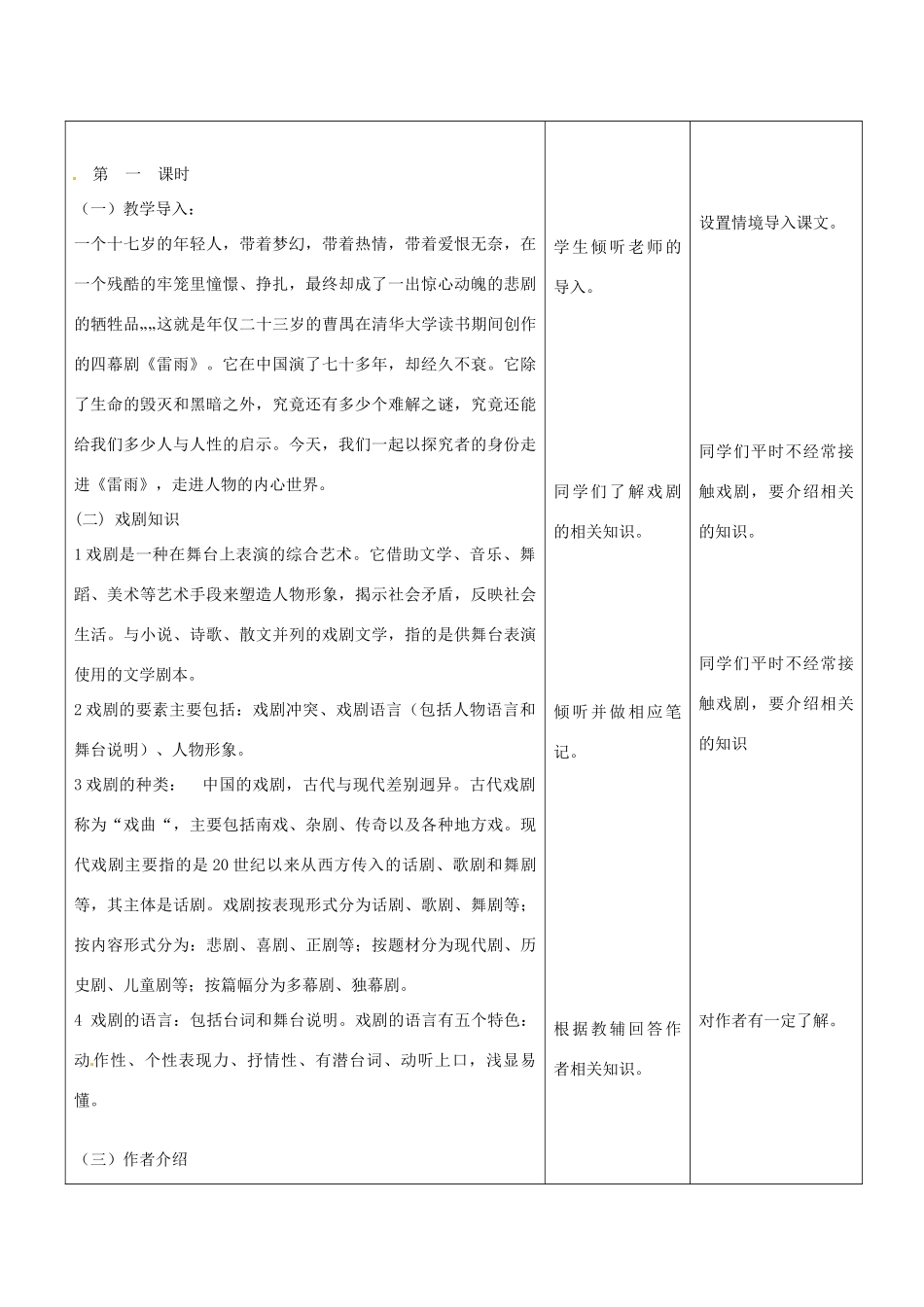 云南省景洪市第四中学高考语文一轮复习 雷雨教案_第3页