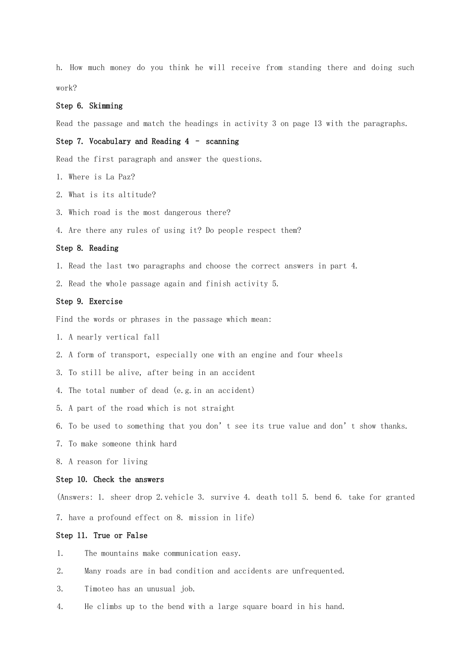 2014年秋高中英语 Module 2 A Job Worth Doing教案 外研版必修5_第3页