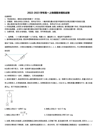 2022年广东省深圳市福田区福田中学物理高一第一学期期末联考试题含解析