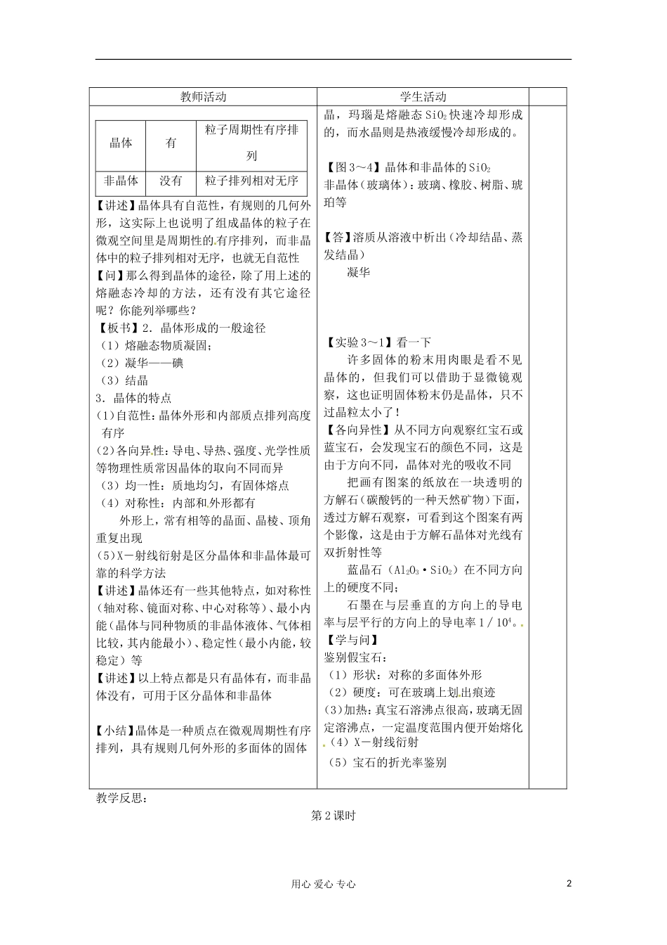 新疆库尔勒巴州高二化学 《晶体的常识》教案 新人教版_第2页