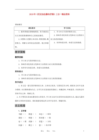 2010年高中语文 《尼亚加拉瀑布抒情》三合一精品教案