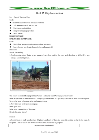 高中英语第三册(全一册)Unit 11 Key to success-Period 2 Let’s read