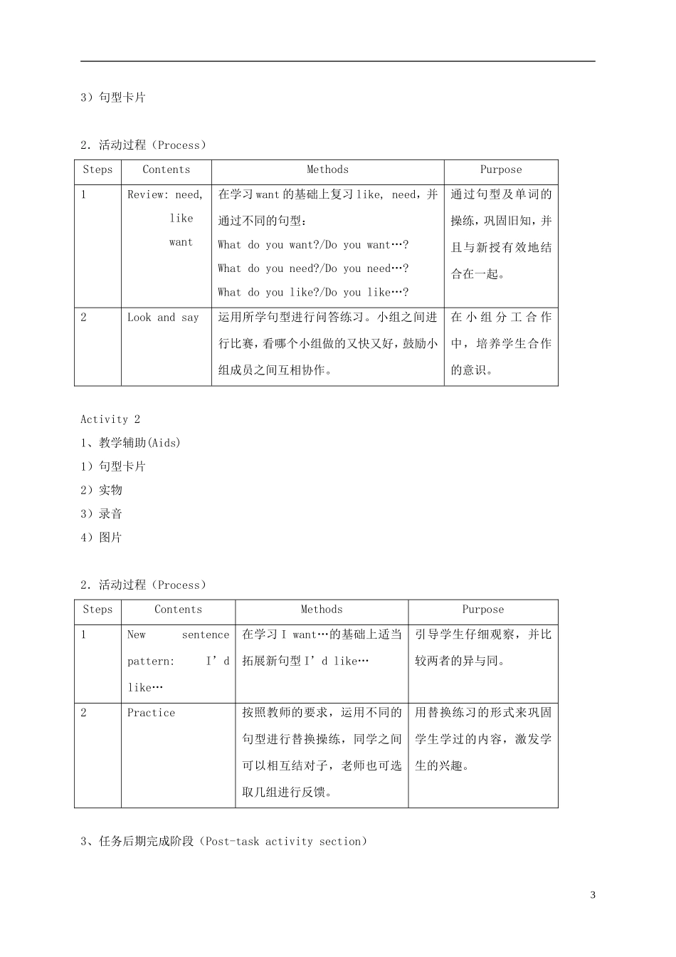 二年级英语下册 unit6 Lesson3教案 沪教牛津版_第3页