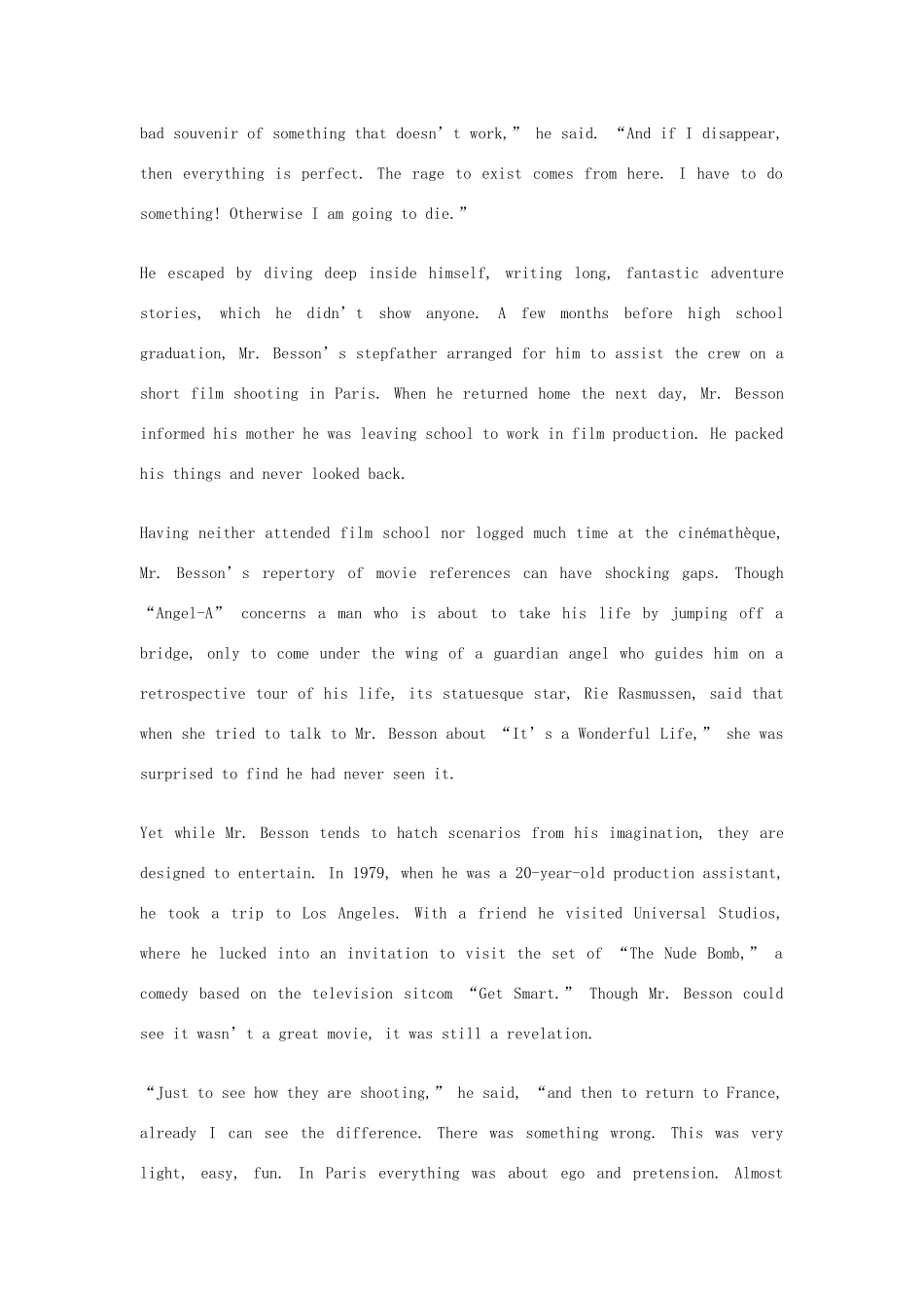 2014年秋高中英语 Module 3 Adventure in Literature and the Cinema A famous director训练 外研版必修5_第3页