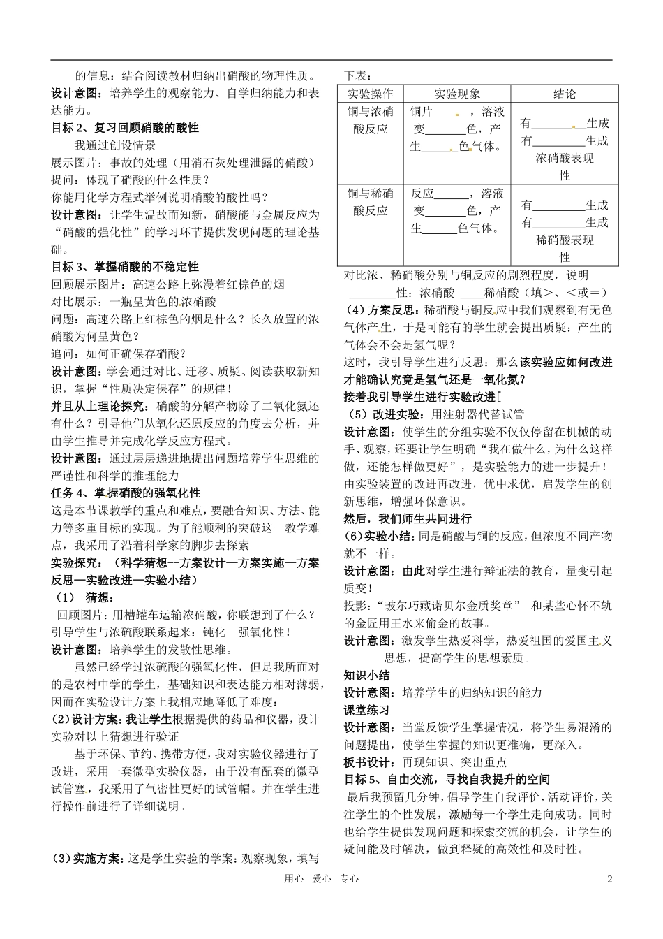 2010年高中化学 硝酸优质课观摩评比暨教学改革研讨会说课稿 新人教版必修1_第2页