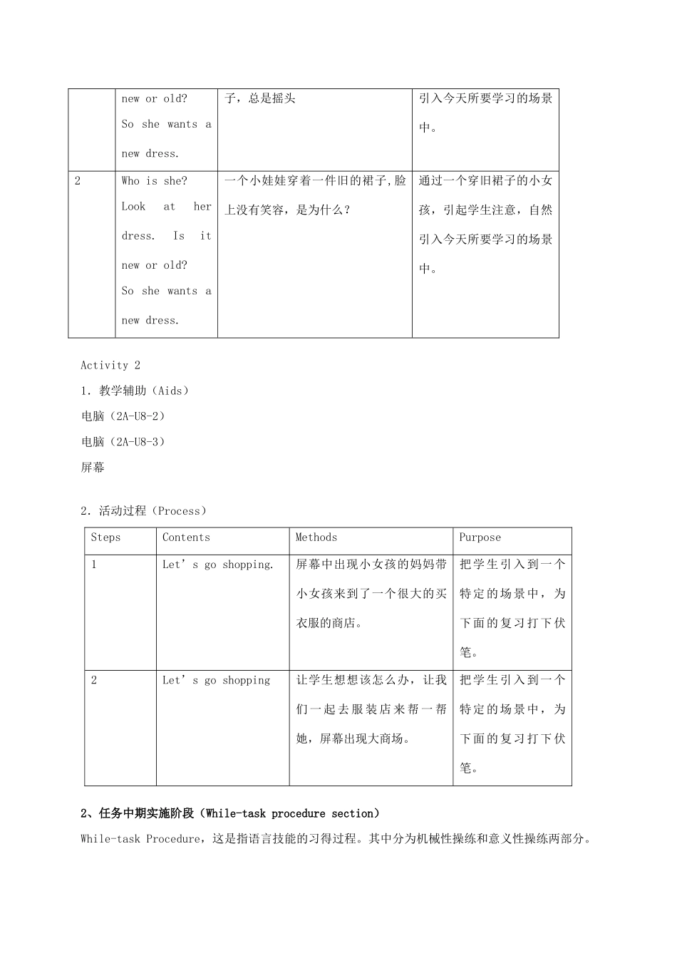二年级英语上册 Unit 8 Clothes 5教案 沪教牛津版_第2页