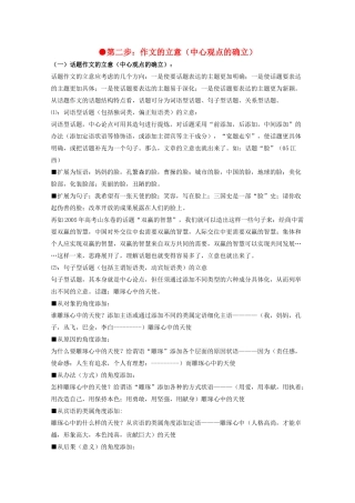2011高考语文冲刺复习资料写作之立意