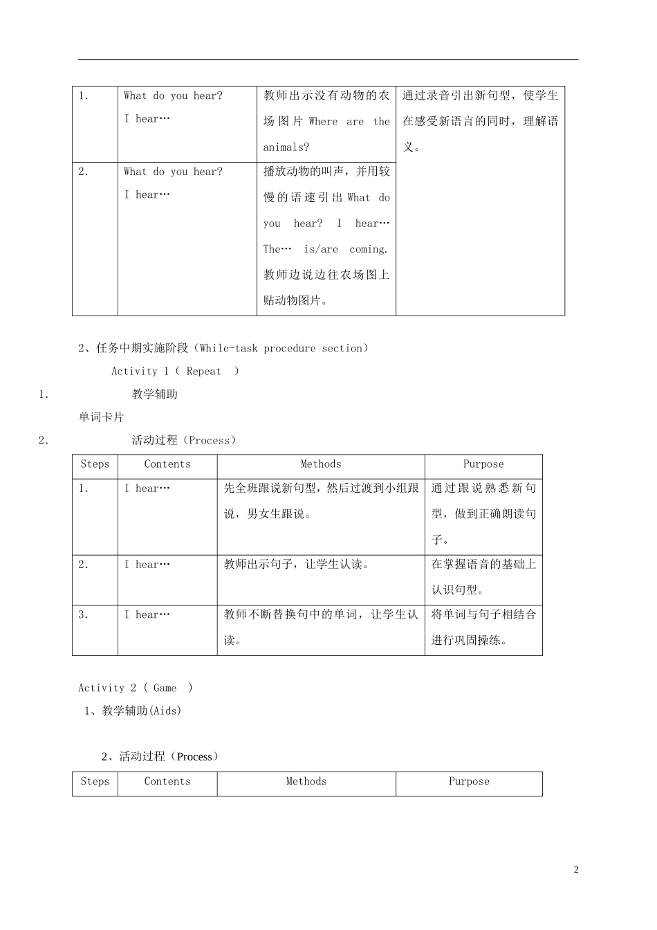 二年级英语下册 unit1 Lesson3教案 沪教牛津版_第2页