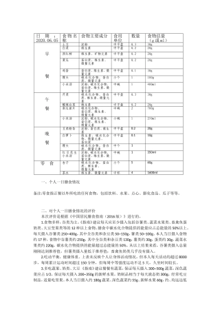 饮食膳食规划设计