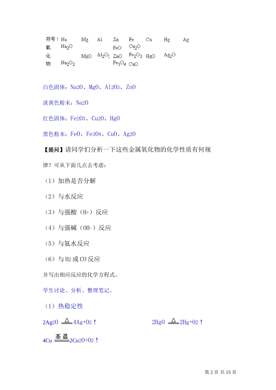 2007年高考化学复习教案重要金属化合物的性质 人教版_第2页