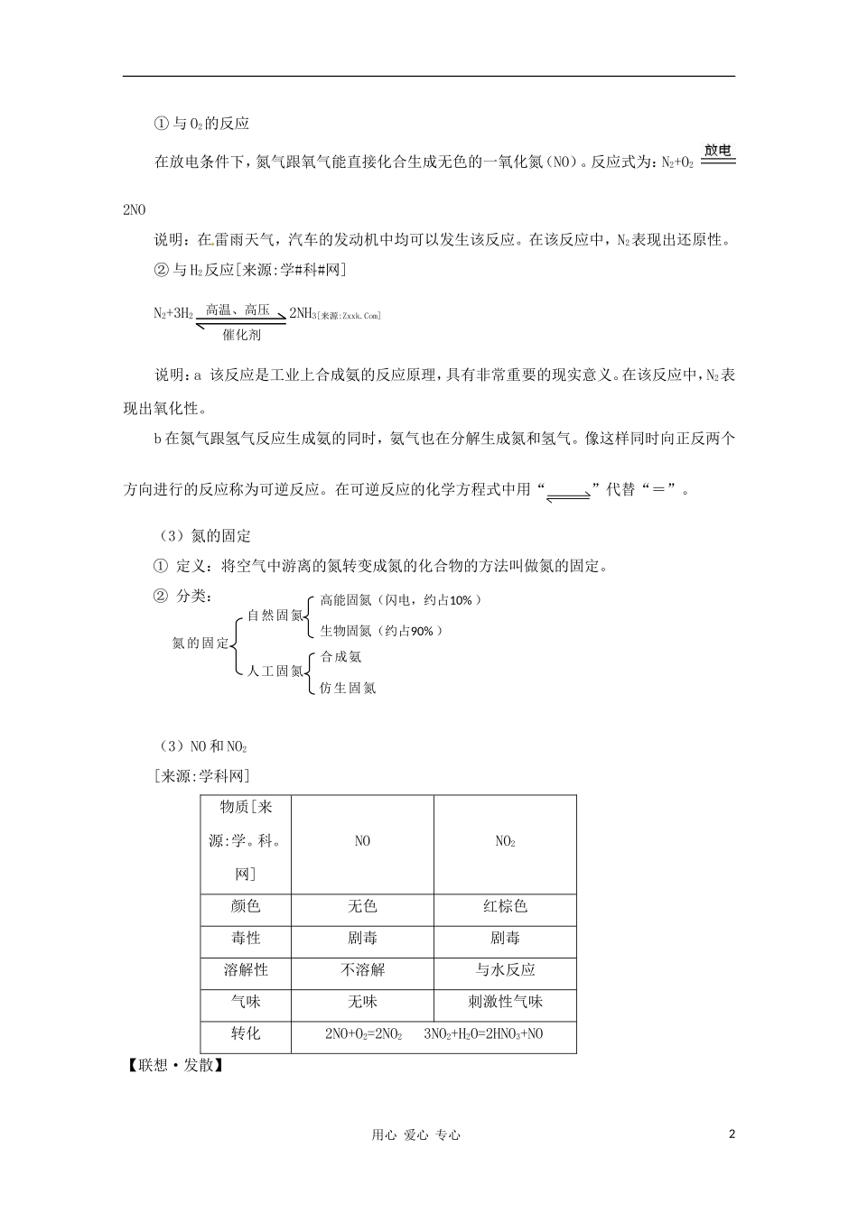 2012高考化学一轮复习 氮的循环教案 鲁科版必修1_第2页