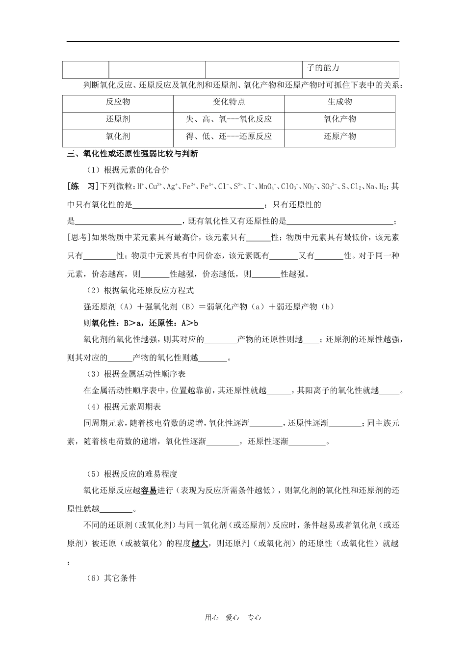 2010高三化学高考专题复习教案五：氧化还原反应_第2页