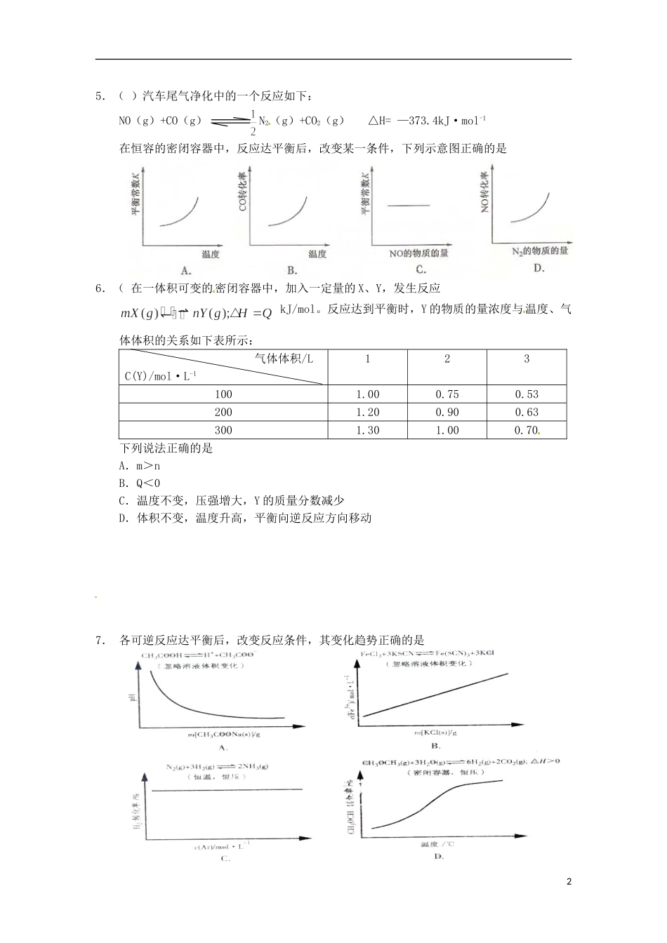 2012-2013高二化学下学期 技能专练（100）_第2页