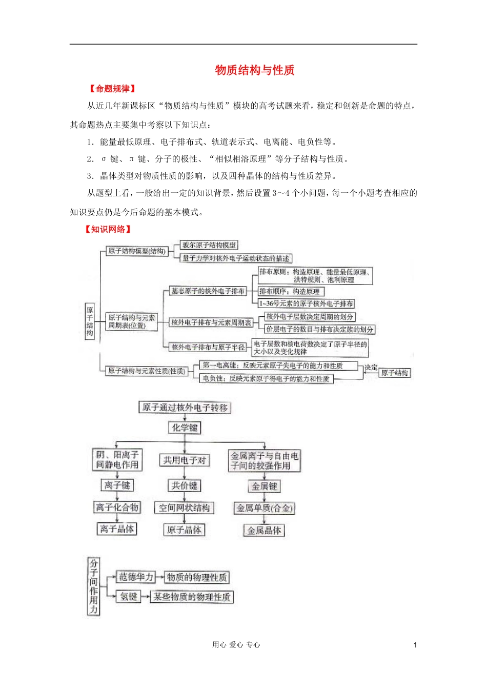 2012年高考化学二轮 专题训练 专题十七 物质结构与性质教案（教师版）_第1页