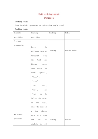 二年级英语上册 Unit 4 Going about（period4）教案 沪教牛津版-沪教牛津版小学二年级上册英语教案