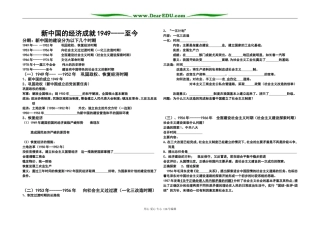 2007年江苏地区高三历史新中国的经济成就专题复习教案