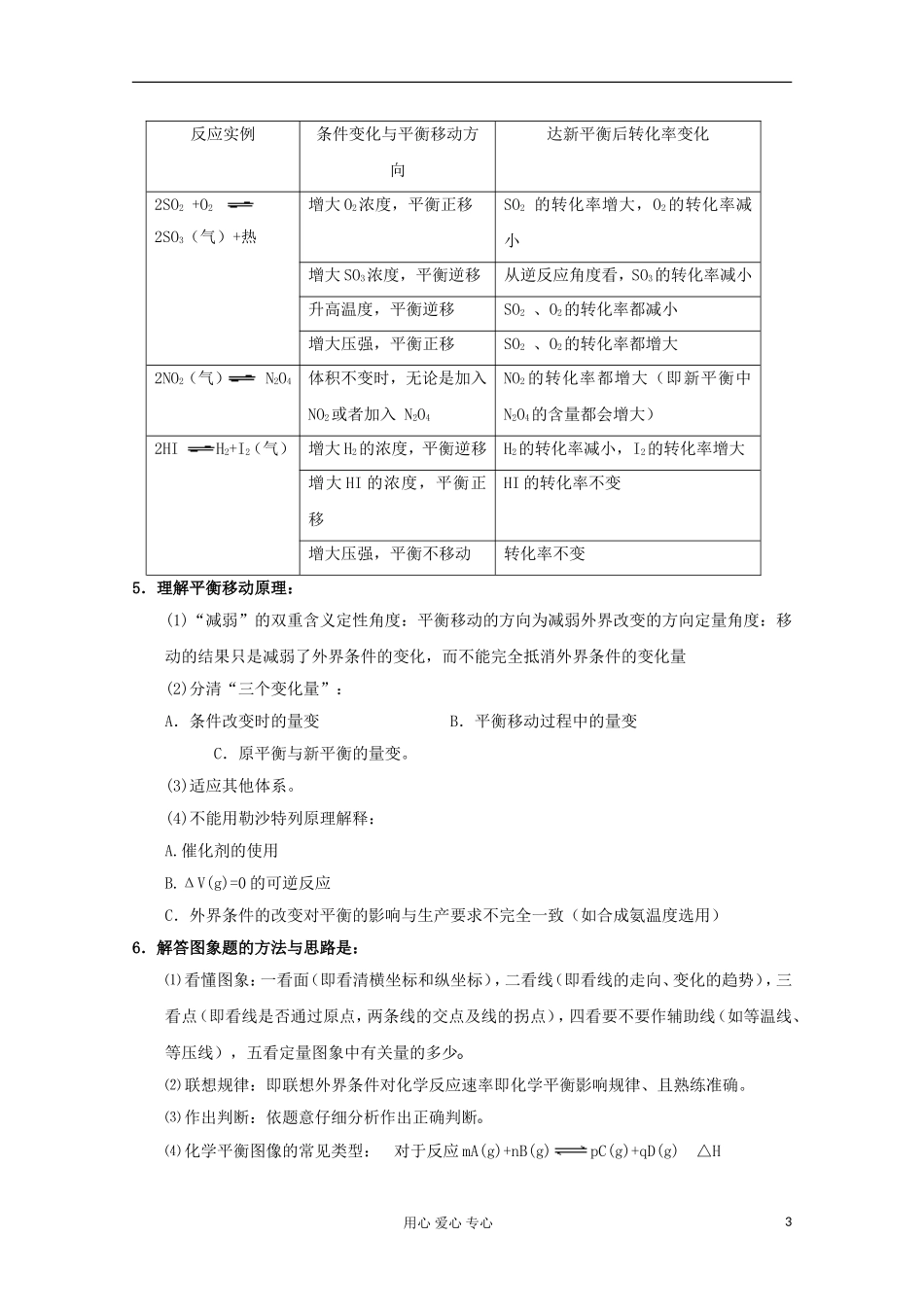 2013年高考化学主干核心知识一轮复习 专题六 化学平衡教案 新人教版_第3页