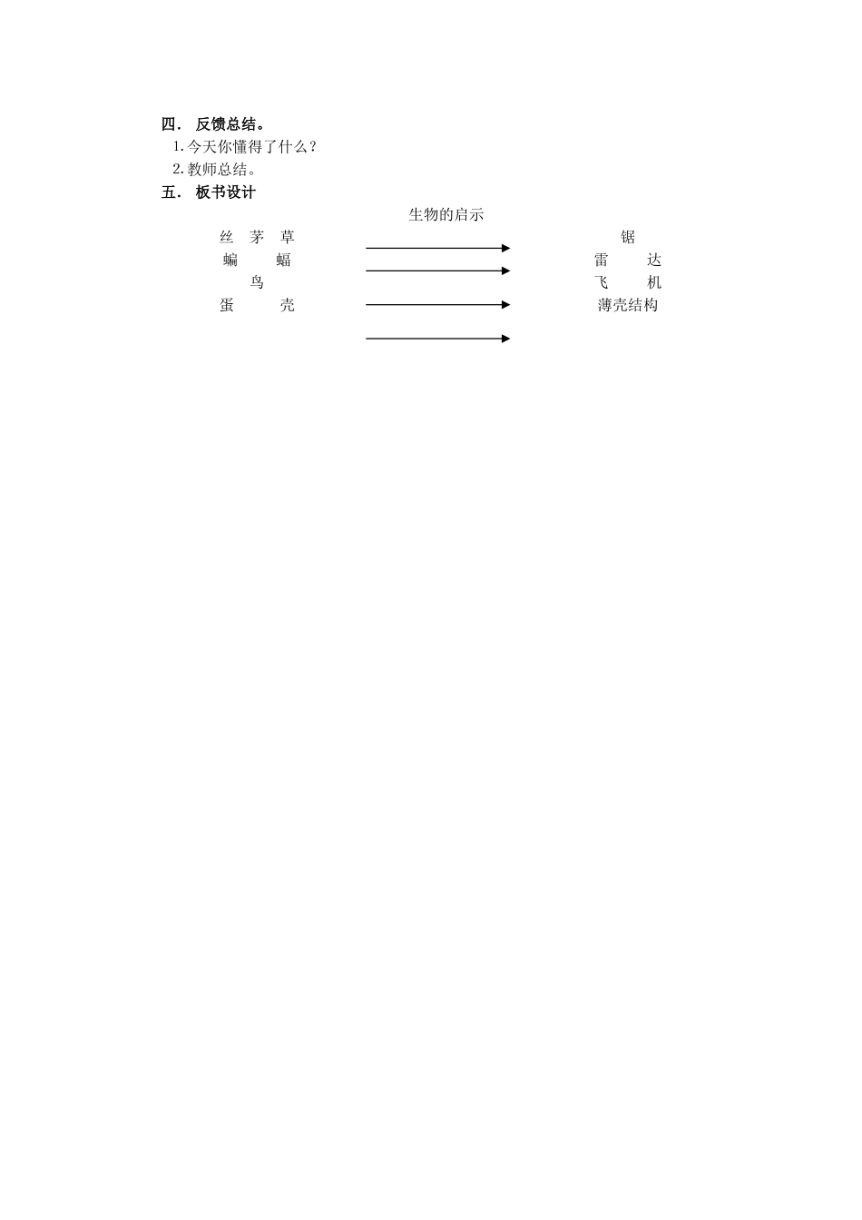 六年级科学上册 生物的启示教案5 青岛版-青岛版小学六年级上册自然科学教案_第2页