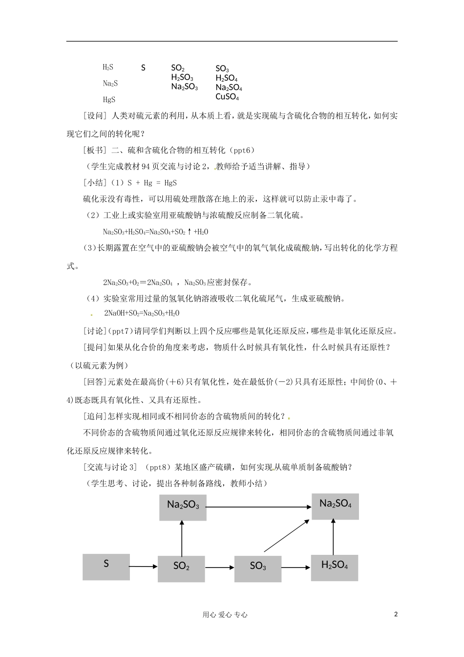 2012年高中化学 含硫化合物的性质和应用（第三课时）教案 苏教版必修1_第2页