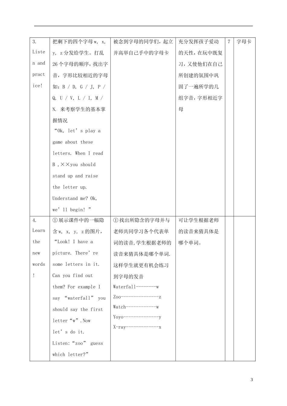 二年级英语上册 Unit6 Lesson1教案 北师大版_第3页
