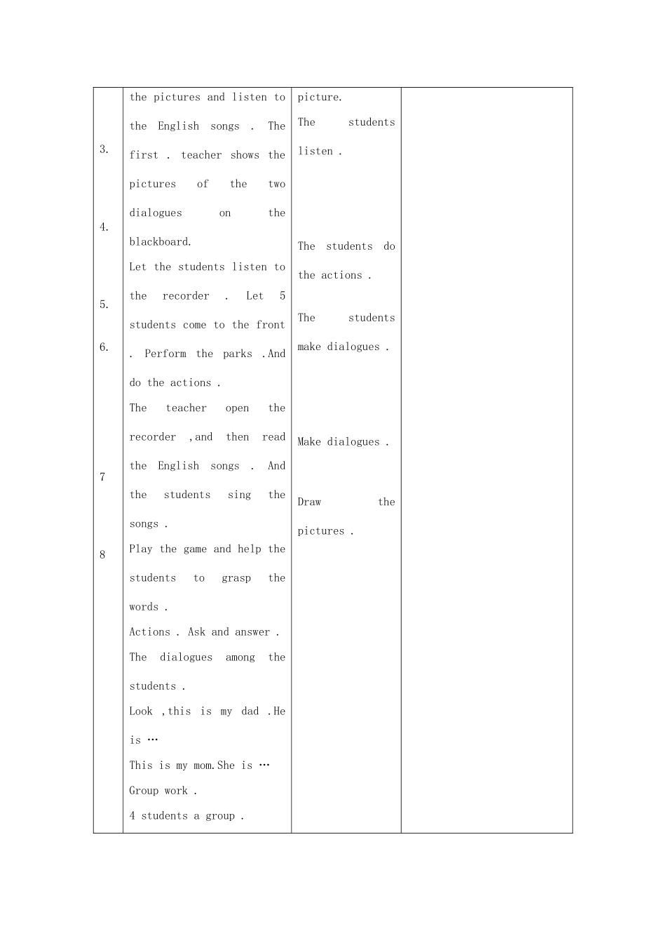 二年级英语上册 unit3 Lessom19-Lesson20教案 人教新起点_第2页