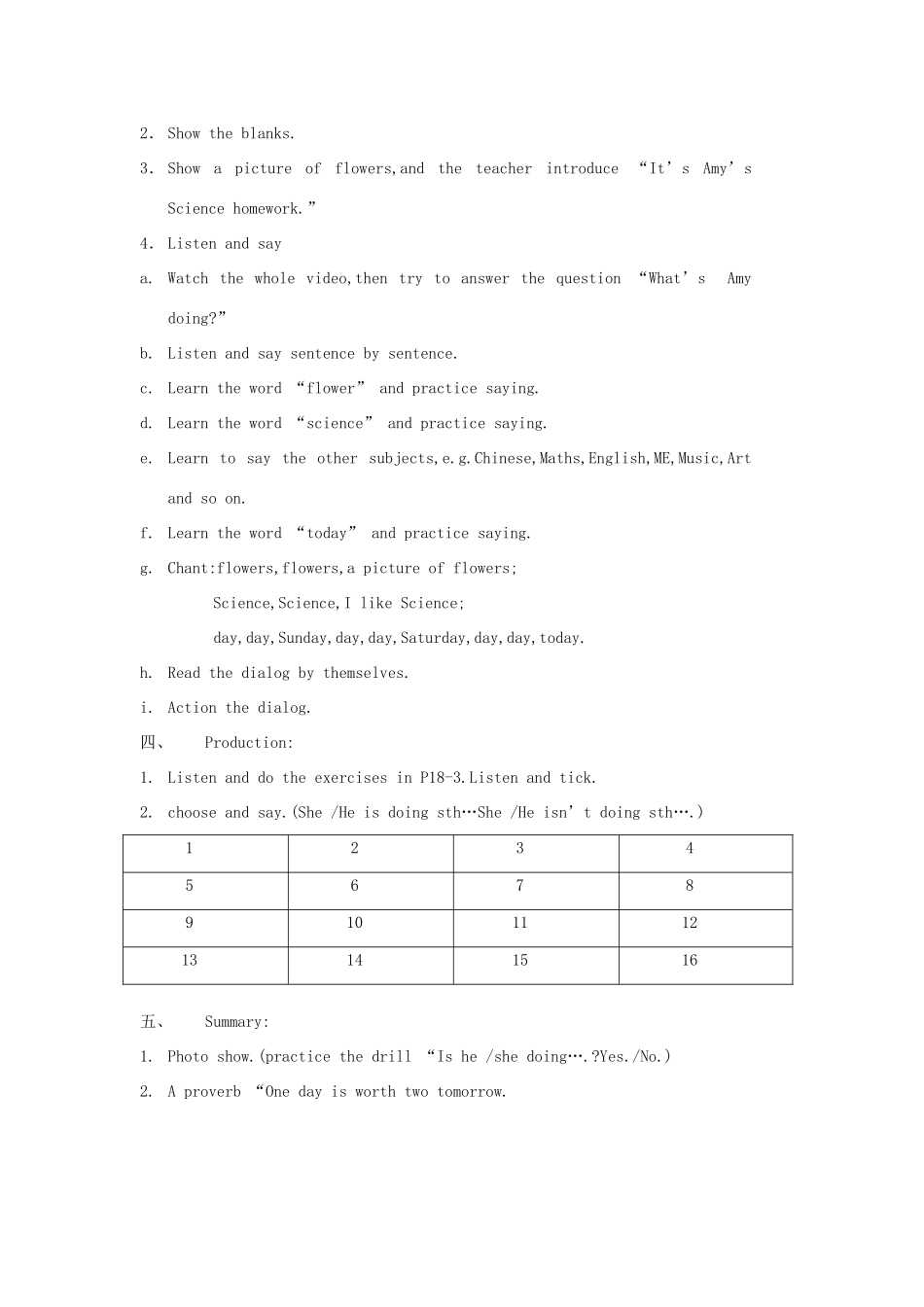 二年级英语下册 Module 3 Unit 2 Are you doing your homework教案1 外研版（一起）-外研版小学二年级下册英语教案_第2页