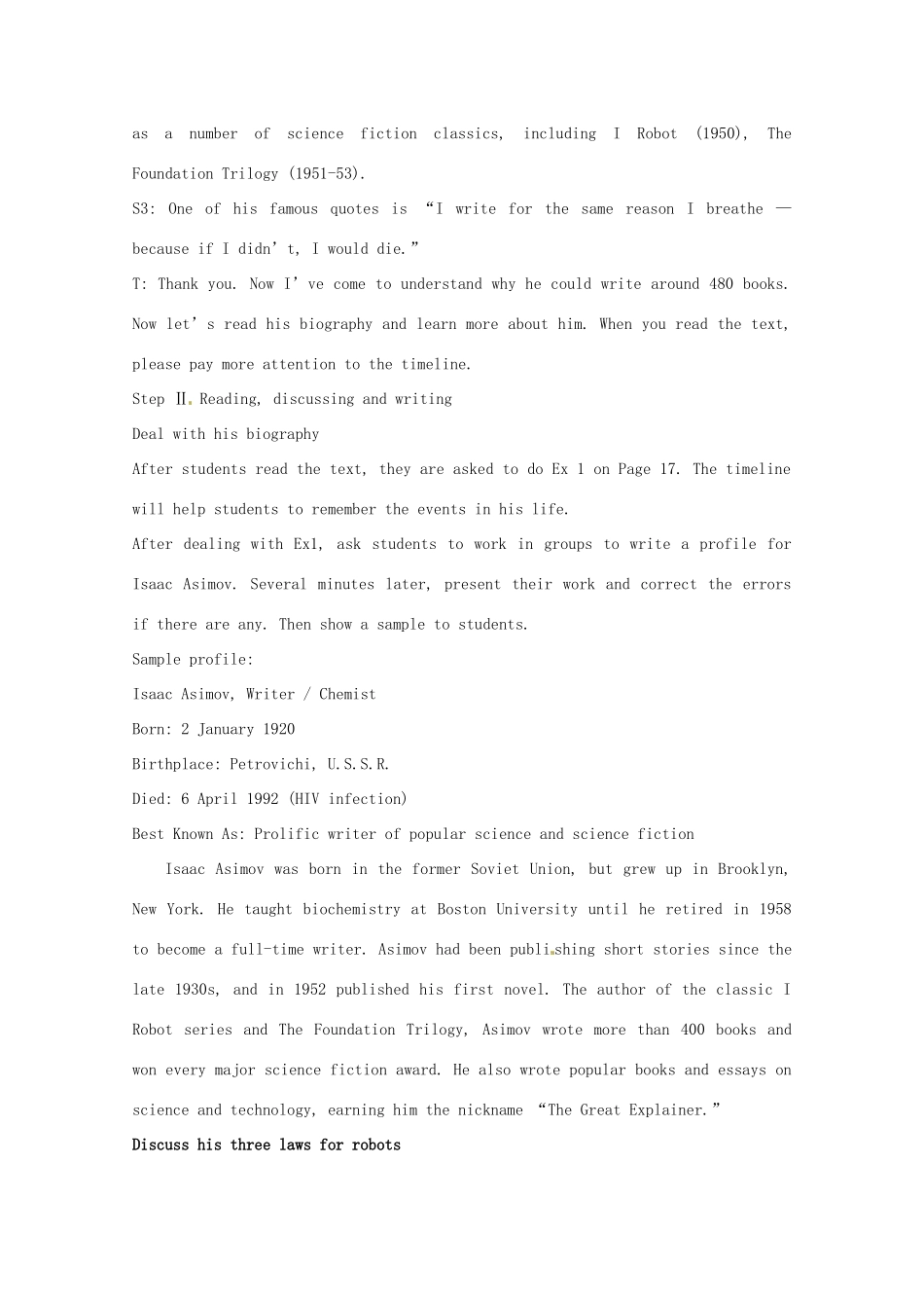 云南省陇川县第一中学高中英语 Unit 2 Robots  语言技巧教案 新人教版选修7_第2页