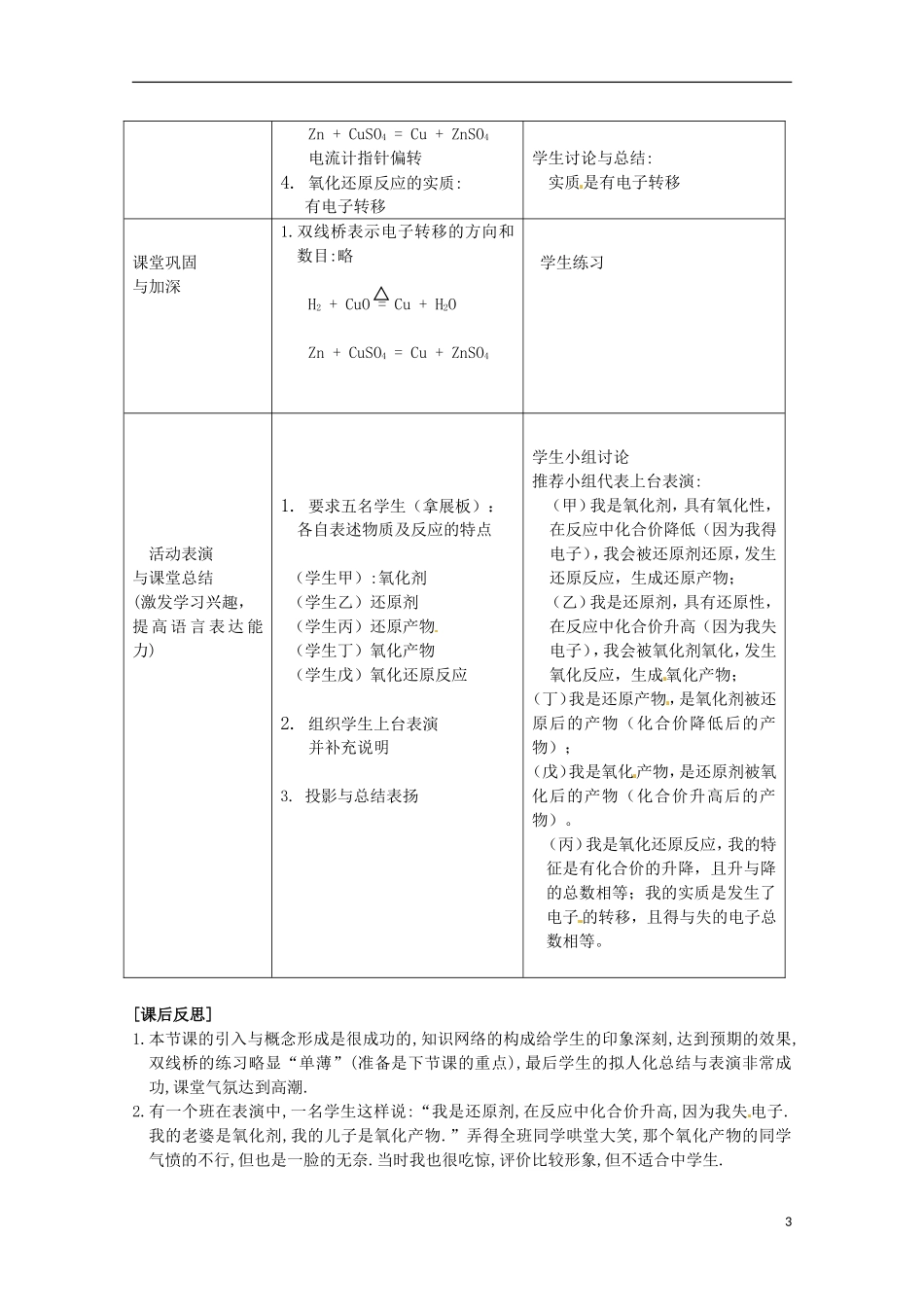 2013-2014学年高中化学 2.3 氧化剂和还原剂 教案2 鲁科版必修1_第3页
