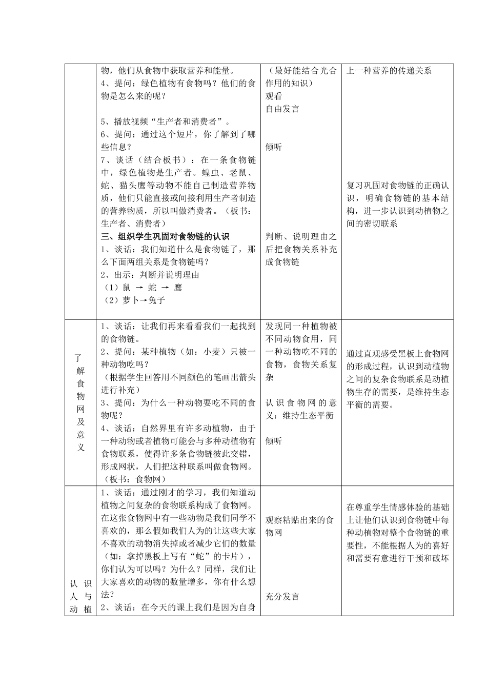 六年级科学上册 第5单元 23 密切联系的生物界教案3 青岛版_第3页