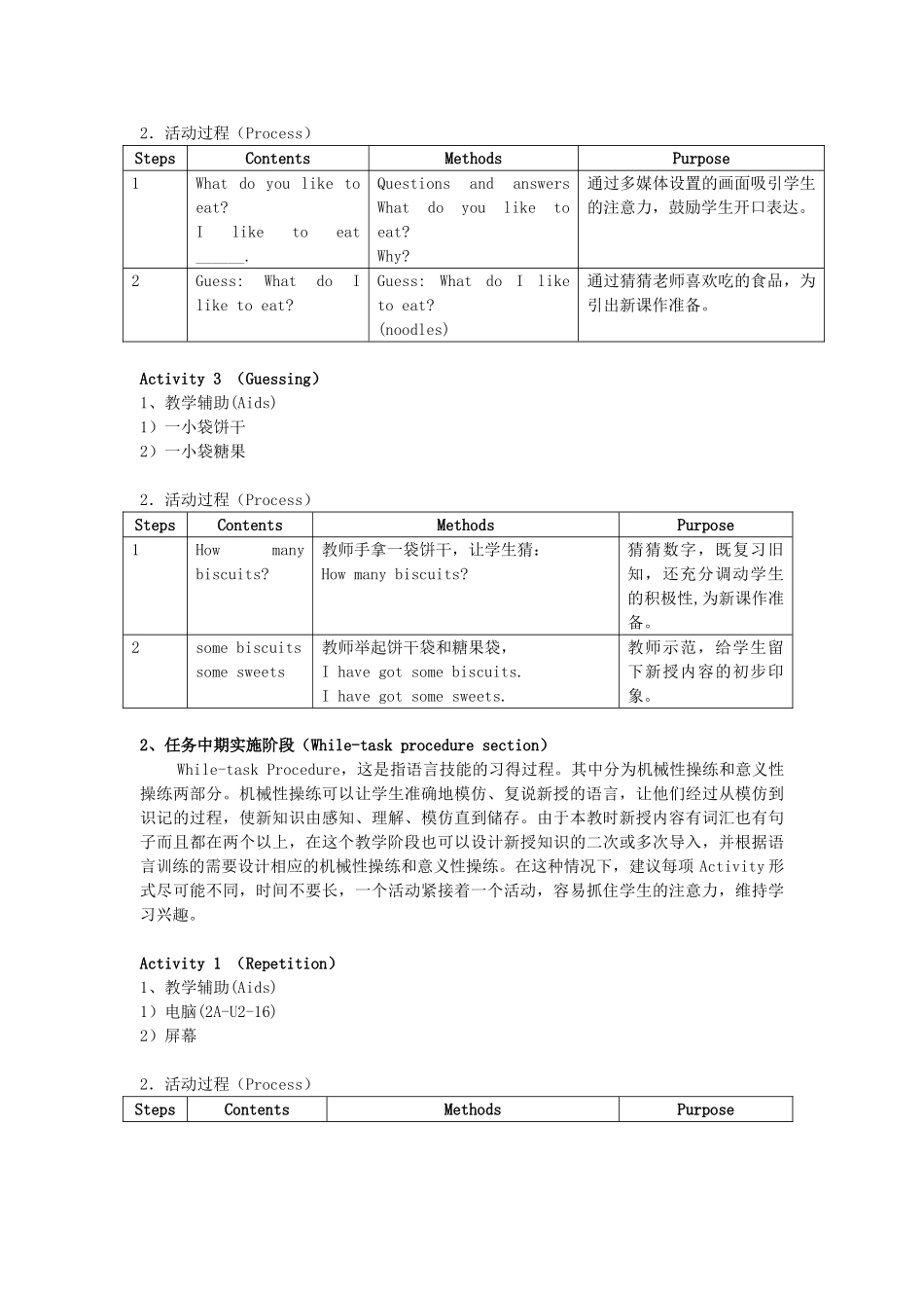 二年级英语上册 Unit 2 A snack bar教案（4-6） 沪教牛津版-沪教牛津版小学二年级上册英语教案_第2页