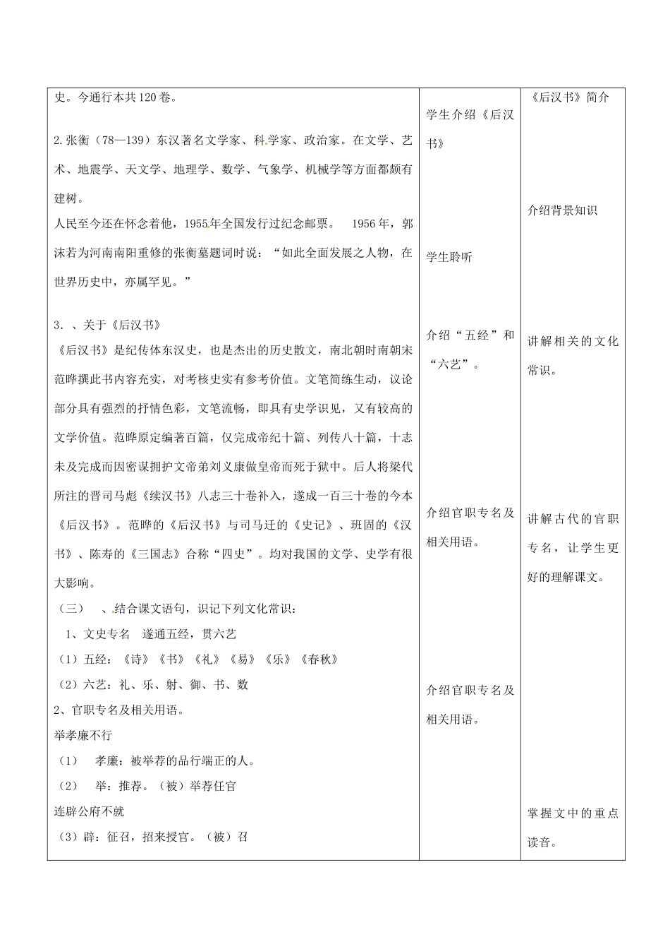 云南省景洪市第四中学高考语文一轮复习 张衡传教案_第3页