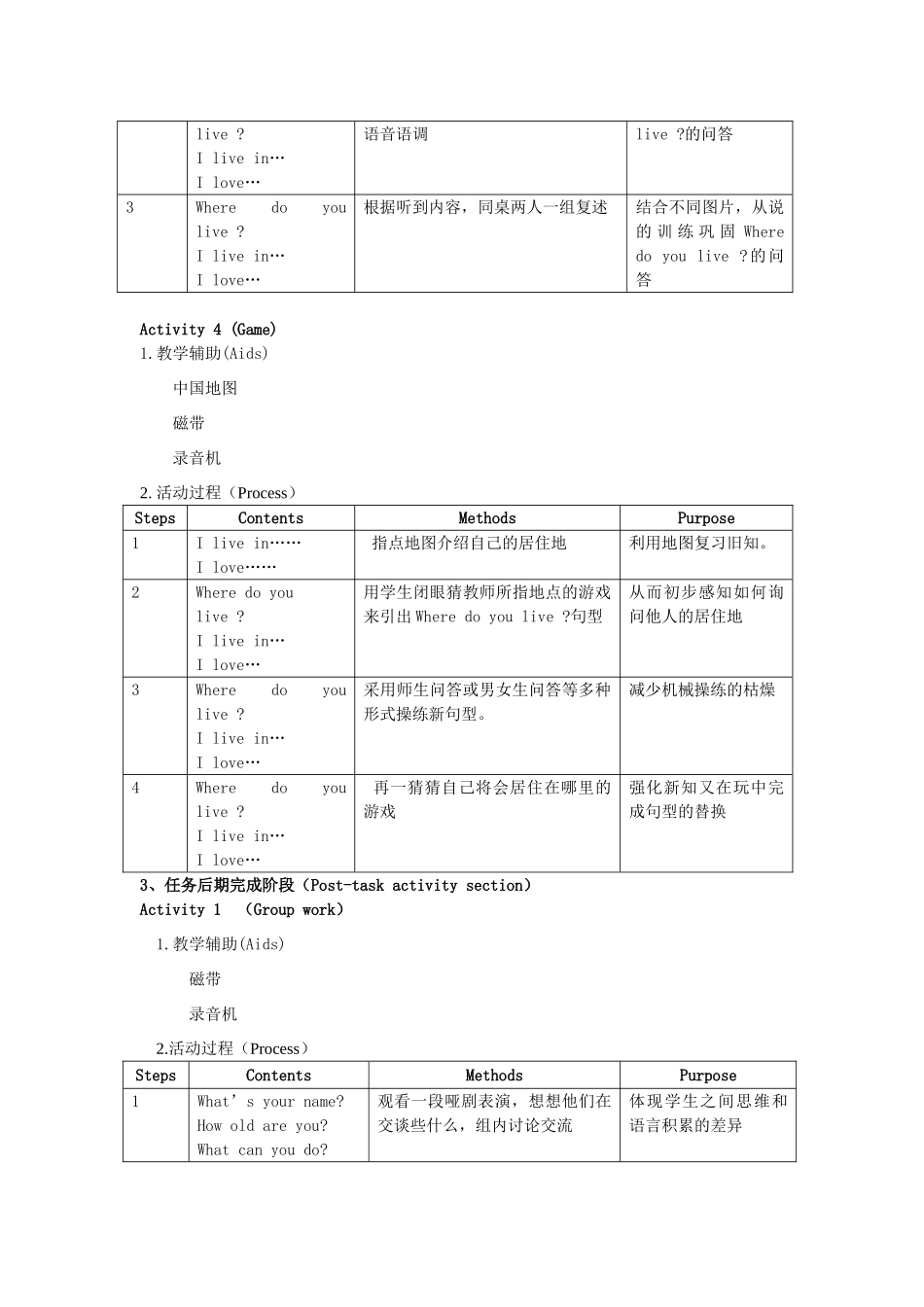 二年级英语上册 Unit 1 where I live教案（4） 沪教牛津版-沪教牛津版小学二年级上册英语教案_第3页