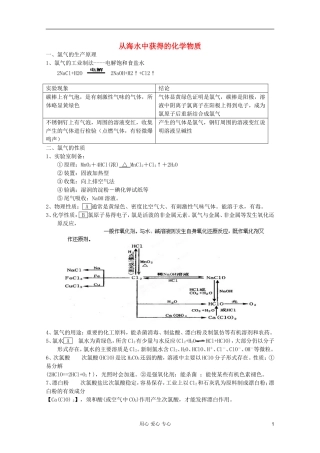 2012高考化学一轮复习 专题02 从海水中获得的化学物质教案