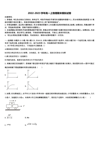 2022-2023学年东北三省三校哈师大附中、东北师大附中、辽宁省实验中学高一物理第一学期期末统考试题含解析