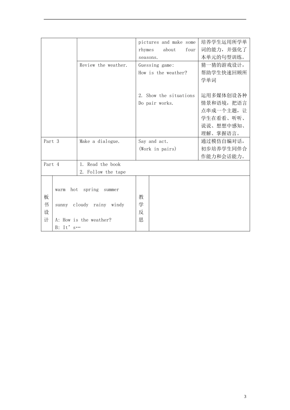 一年级英语下册 Module3 Revision教案 （新版）沪教牛津版_第3页