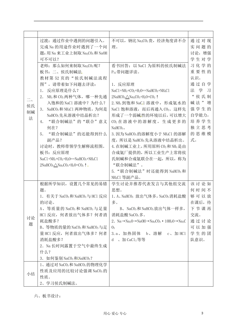 2012-2013学年高中化学 2.2.2《碳酸钠的性质与应用》同步教案1 苏教版必修1_第3页