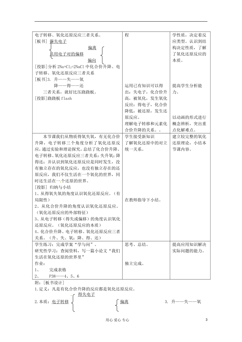 云南省玉溪市高一化学 《氧化还原反应》教案 新人教版_第3页