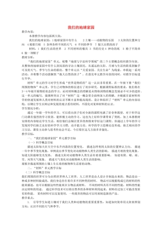 二年级科学上册 1.1我们的地球家园教案 教科版-教科版小学二年级上册自然科学教案