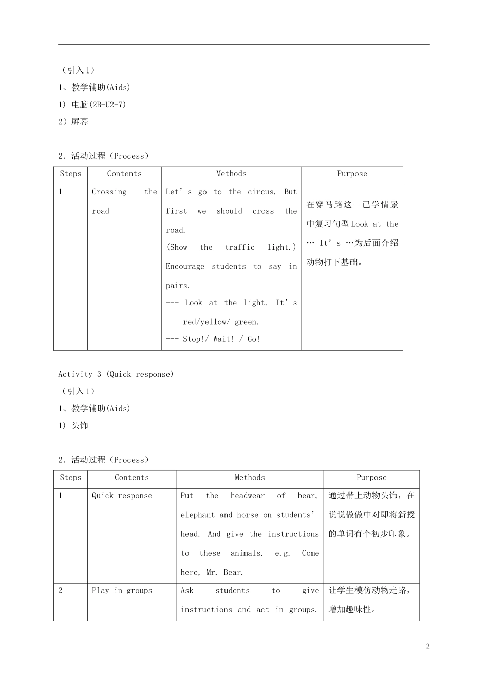 二年级英语下册 unit2 Lesson2教案 沪教牛津版_第2页