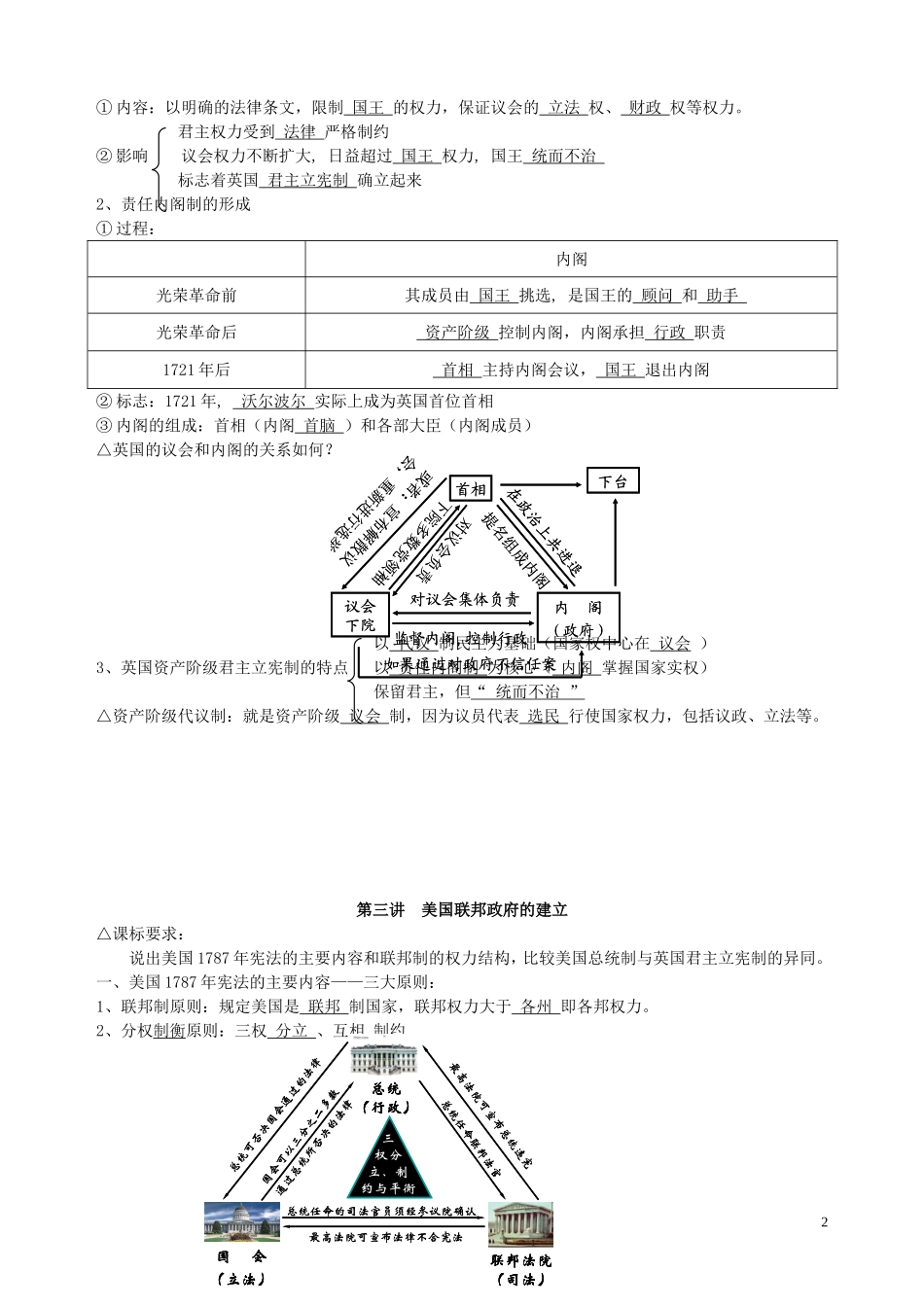 2013届高三历史专题复习 专题2 西方民主政治的起源和发展教案_第2页
