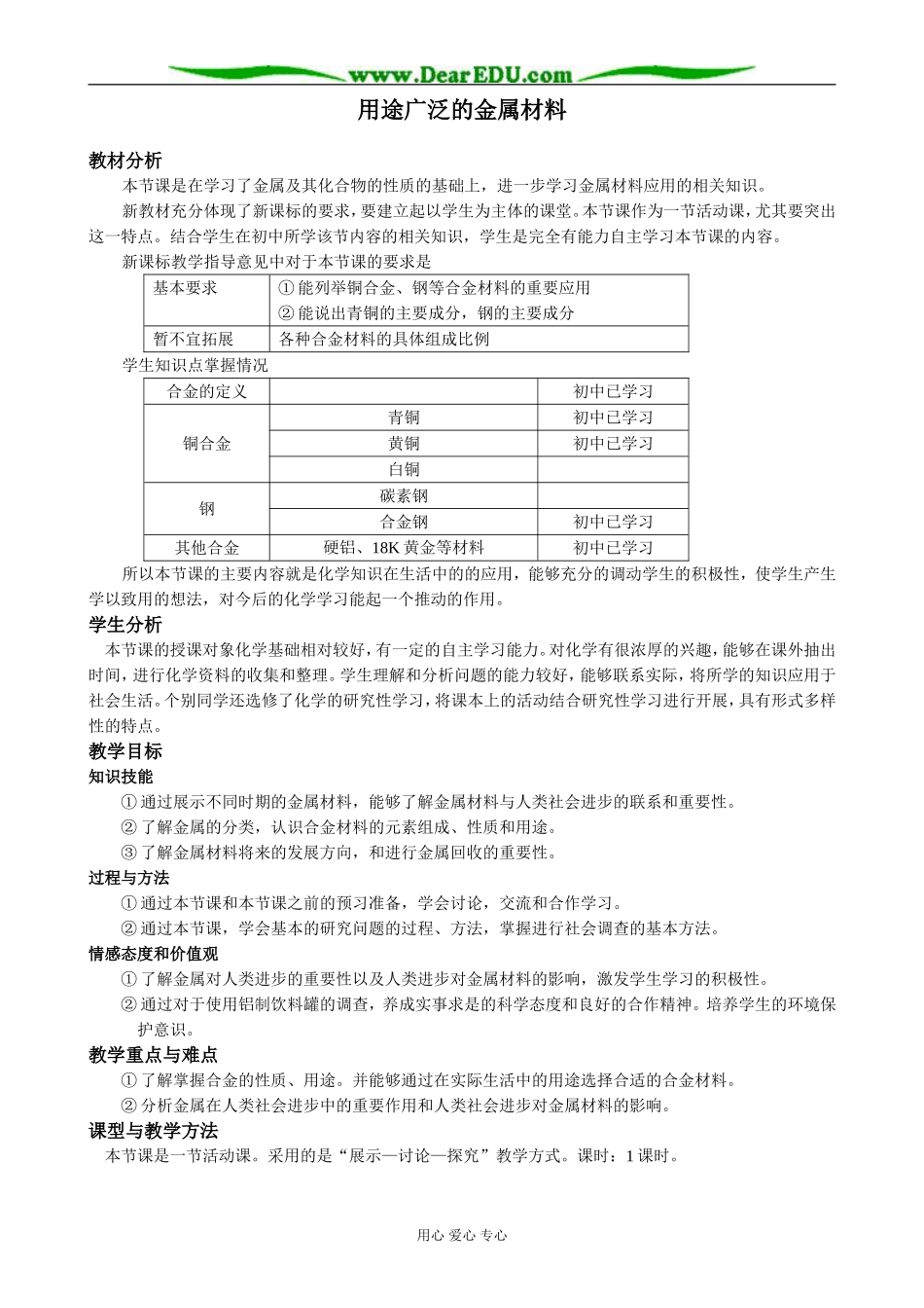 新人教版高中化学必修1用途广泛的金属材料(1)_第1页
